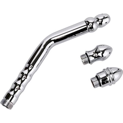 Elbow 3-head Enema Cleaning Flusher Long Tube Aluminum Alloy Insert Washing Personal Cleaning Tools Bidet Bathroom