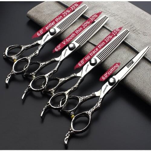 Hairdressing Scissors Barber Scissors Hairdressing Scissors Seamless Teeth Cut Flat Professional Genuine Hairdressers Scissors H