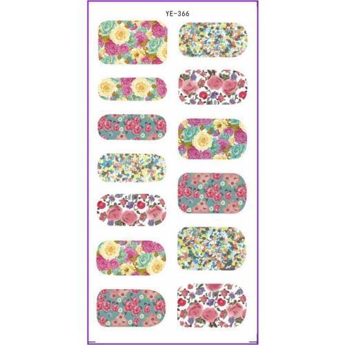 WATER TRANSFER DECAL NAIL ART NAIL STICKER FLOWER YELLOW DAISY FLYING PETAL FULL COVER ROSE LILY YE366-371
