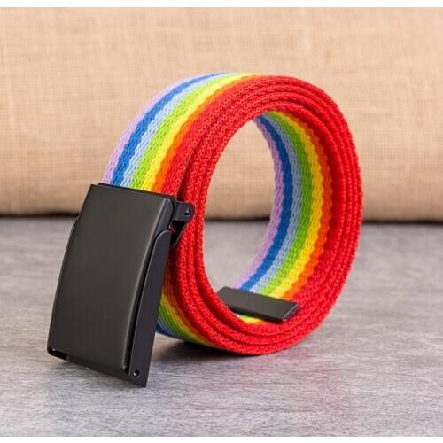 Fashion New Unisex Trousers Belts Canvas Belt Metal Buckle Men Women Boys Jeans Belts Candy Colors Top Quality Luxury Belts G258