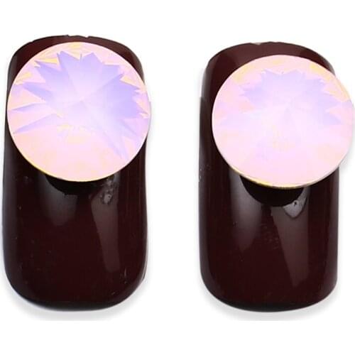 Crystal Glass Rivoli Pink Opal Loose Round Diamonted Beads 3D Nails Art Rhinestones Decorations For Clorthes Needlework Dress