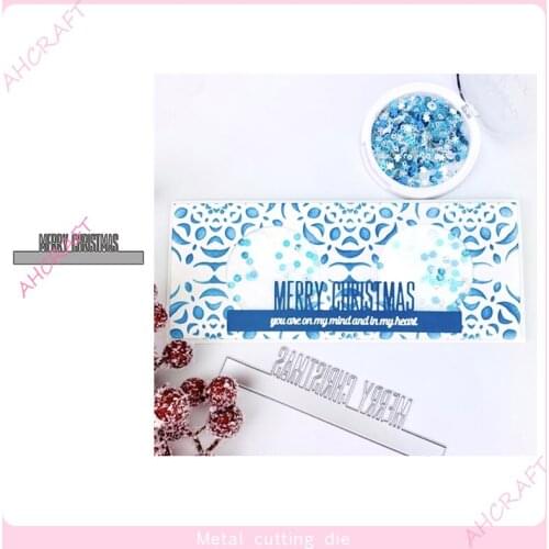 Merry Christmas lace Metal Cutting Dies for DIY Scrapbooking Photo Album Decorative Embossing Paper Card Crafts Die 2021