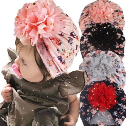 Lovely Flower Baby Girls Hat For Newborn Soft Cotton Baby Boys Girls Hat Turban Head Wraps Infant Toddler Cap Beanies