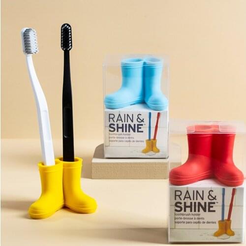 ADOREHOUSE Silicone Toothbrush Holder Creative Rain Boots Toothbrush Organizer Cartoon Stand Rack Bathroom Accessories