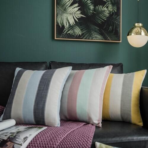Modern simple color woven stripe multi-color sofa throw pillow bedside cushion living room headrest chair car without core