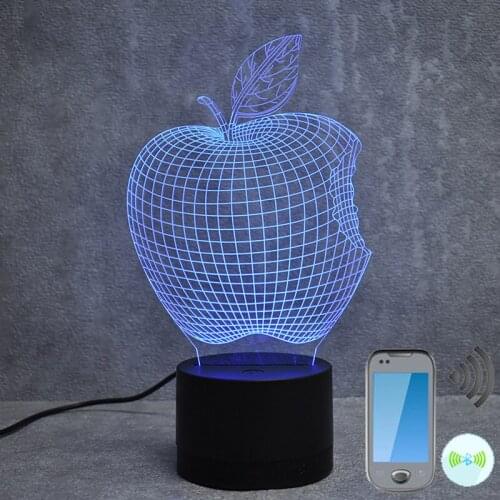 Led Apple Bluetooth Speaker 3D Decorative Light Phone Control Desk Lamp New And Exotic USB Powered Gifts