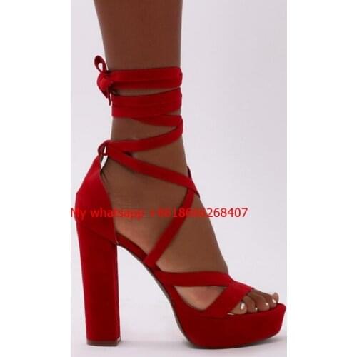 Woman Shoes Sexy High Heel Elegant Flock Platform Buckle Straps Stella Open Toe Pumps Party Shoes Wedding Shoes
