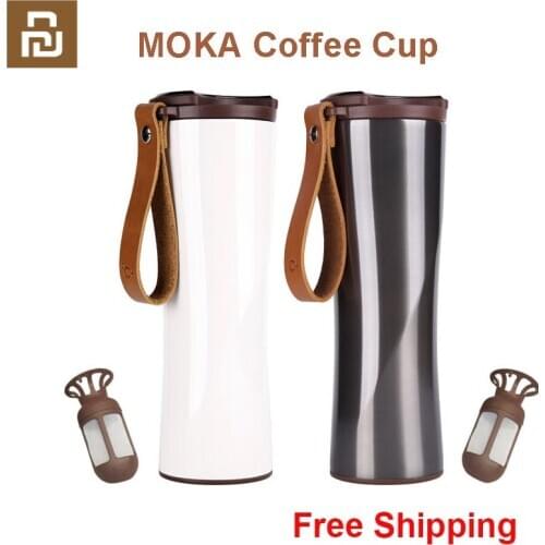 Youpin Kiss Kiss Fish Stainless Thermal Vacuum Water Bottle 430ml OLED Temperature Screen Protable Cup with Coffee Brewer