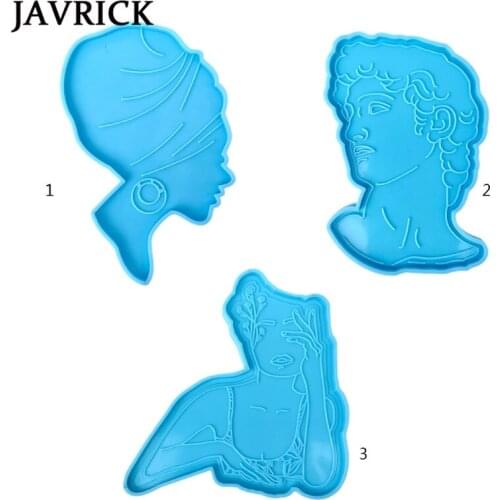 Female Head Shaped Coaster Epoxy Resin Mold Cup Mat Mug Pad Silicone Mould DIY Crafts Jewelry Home Decortaion Casting Tooll