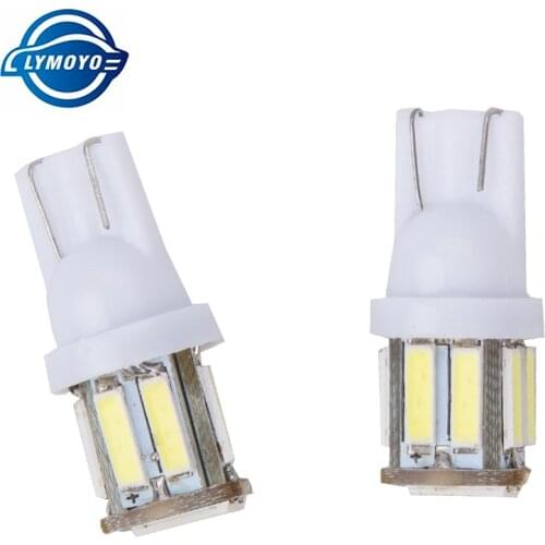10PCS/LOT T10 W5W 194 7020 SMD 10Led Car Auto Tail Brake Parking Lights Lamp Bulb clearance light plate reading light 12v