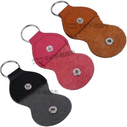 100pcs One Hundred Wholesale Leather Guitar Picks Soft Case Keychain (Brown/Black/Red)