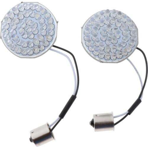 2pcs Bullet Front Turn Signals LED Lights Panel for Harley Model, High Luminance, Low Power Consumption, White