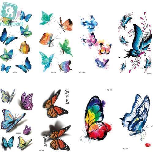 20 Different Classic Butterfly Tattoo Waterfproof Fake Temporary Tattoo Sticker Body Art Tattoo Small size 105x60mm