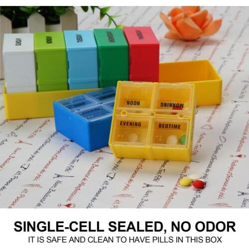 4 Times A Day Medicine Storage Pill Case Organizer Weekly Pill Box Drug Container Tablet Dispenser Plastic Independent Lattice
