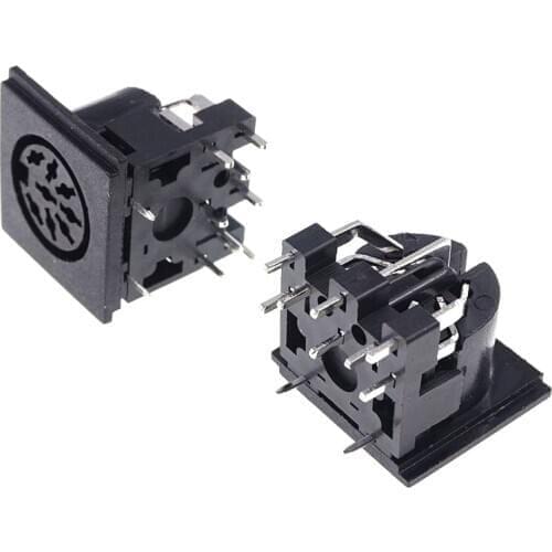 50 PC Din Socket 8 Position Female 8 Pin PCB Right Angle Through holes PCB SDS-J DS Power Socket 2A 110V Circular Receptacle 262