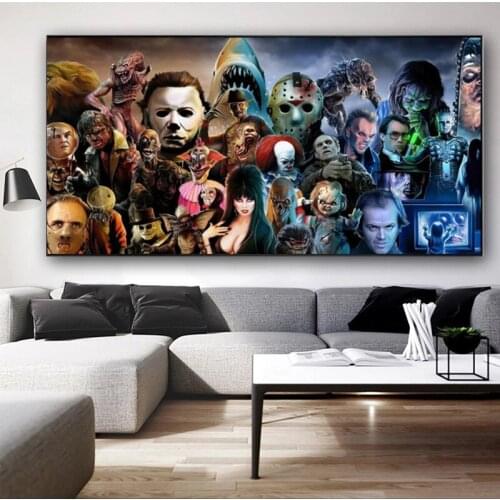 Abstract Canvas Painting Thriller Character Skeleton Art Posters and Prints Wall Art Print Canvas Pictures Home Decor Gifts