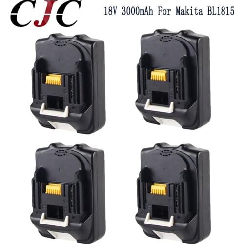 4PCS 18V 3000mAh Li-ion Rechargeable Battery for Makita BL1815 BL1830 BL1835 194205-3 194309-1 Replacement Power Tool Battery