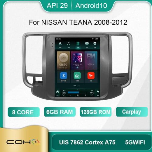 COHO For Nissan Teana J32 2008 - 2014 For Tesla style screen Car Radio Multimedia Video Player Navigation GPS Android 10 6+128GB
