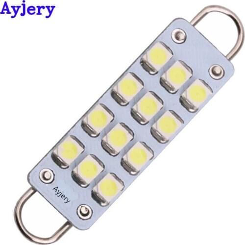 AYJERY 300PC 12V C5W Led C10W Festoon Light Interior Light 44mm Car LED 1210 12SMD 12Leds Doom Lamp Reading Light White