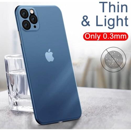 0.3mm Ultra Thin Phone Case For iPhone 12 Mini 11 Pro Xs Max X Xr Transparent Matte Back Cover For iPhone Se 2020 7 8 Plus Case