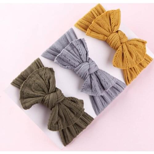 Baby Hair Band Set For Girls Bow Elastic Headbands Twisted Cable Design Turban Kids Headware Baby Hair Accessories For Girls