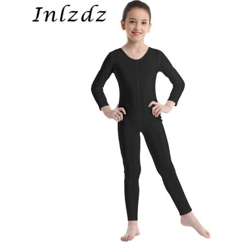 Kids Girls Gymnastics Leotard Ballet Leotard Costume Long Sleeves Ballet Dance Stage Performance Jumpsuit Unitard Dancewear