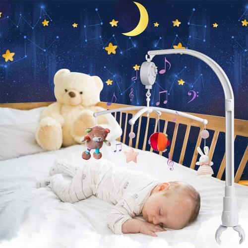 360 Degree Rotate Baby Mobile Crib Holder Bracket Baby DIY Crib Mobile Bed Bell Hanging Toys Wind-up Music Box Baby Rattle Toys