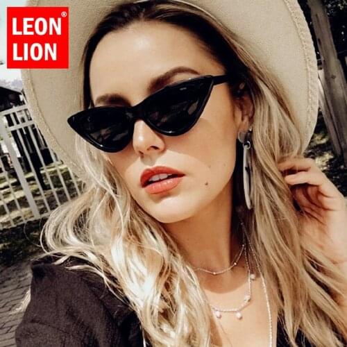 LeonLion 2021 Vintage Cateye Sunglasses Women Luxury Brand Eyeglasses Woman Retro Glasses For Women/Men Small Oculos Feminino