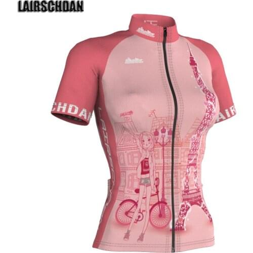 LairschDan Fashion Girl Bicycle Jersey Short Sleeve Cycling Clotihng Woman Cyclist Shirt MTB Road Bike Jersey fietskleding dames