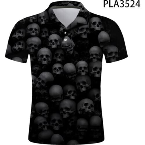 2020 New Men Polo Shirt Horror Summer Short Sleeve 3D Printed Fashion Polo Homme Camisas Streetwear Ropa De Hombre Cool Tops