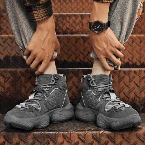 MEN ankle chunky mens white BOOTS ANKLE Men adidasi Mens black trainers man boty sport barbati casual leather rubber sneakers