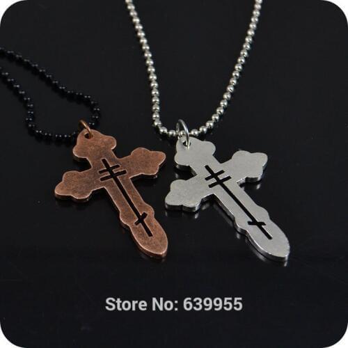 NEW Orthodox Cross alloy Pendant ball beads Necklace Fashion Religious jewelry