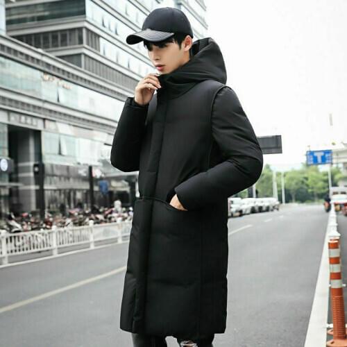 Mens Winter Warmer Hooded Puffer Coat Jacket Thick Padded Long Parka Outerwear