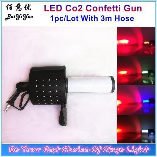 New Powerful LED Co2 Confetti DJ Gun Colorful Manual Control LED Co2 Cryo Jet Confetti Cannon Machine For Disco Party Wedding