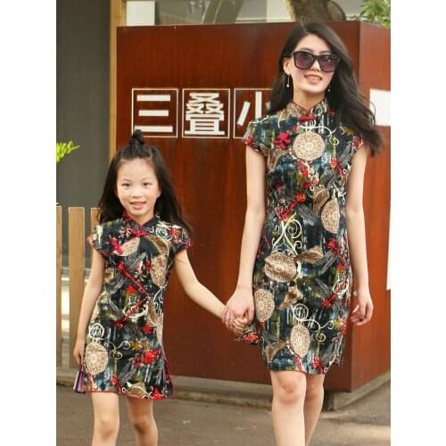 Qipao Dresses Decor Cheongsam Dress 2021 New Children Cheongsams Sweet Girl Qipao Chinese Dress Oriental Dress