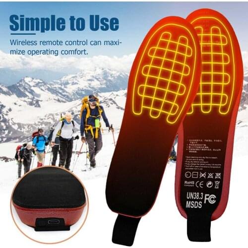 Heated Shoe Insoles For Feet Warm Sock Pad Mat Electrical Heating Insole Remote Control Thermostat Foot Pad Thermal Insoles