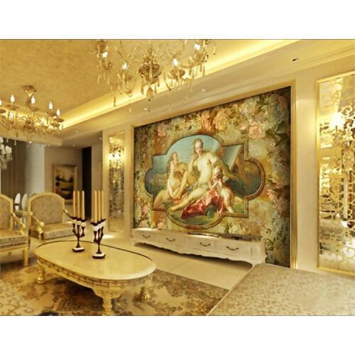 Custom 3d mural wallpaper European childrens oil painting Non-Woven Wall Sticker living room sofa TV background photo wallpaper
