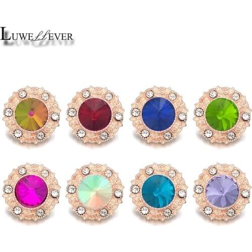 Hot Component 060 Crystal 18mm Metal Snap Button For Bracelet Necklace Interchangeable Jewelry Women Accessorie Findings