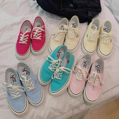 Korean Version of Casual 2021 New Canvas Shoes Female Versatile Students Pitaya Color Board Shoes Tide Lace-up Small White Shoes