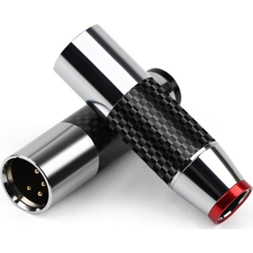 XLR Connector 4 Pin Male Speaker Terminal 11mm Carbon Fiber Cannon Plug XLR Adapter For Microphone Mixer Amplifier Audio Jack