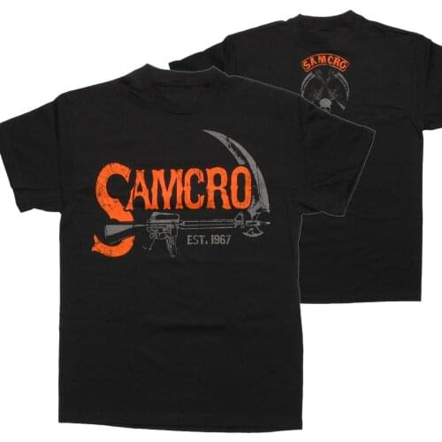 Sons of Anarchy Orange SAMCRO Rifle T-Shirt Summer Cotton Short Sleeve O-Neck Mens T Shirt New S-3XL