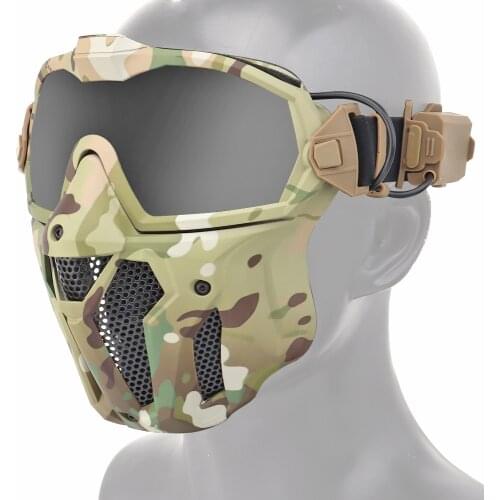 Tactical Mask Face Protective Anti-fog Detachable Goggle CS Wargame Combat Set Paintball Accessories ABS Nylon Unisex