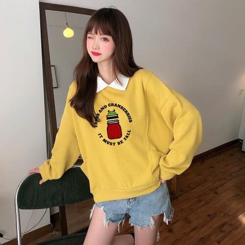 Frog Hoodie Harajuku Print Pullover Oversize Sweatshirt Graphic Cotton Hip Hop Streetwear Plus Size Korean Turn-down Collar Tops