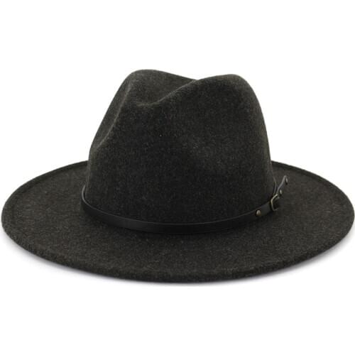 Men Fedora hats women Simple woolen hat jazz hats British style hat Fashion hat autumn winter big along Multicolor hat