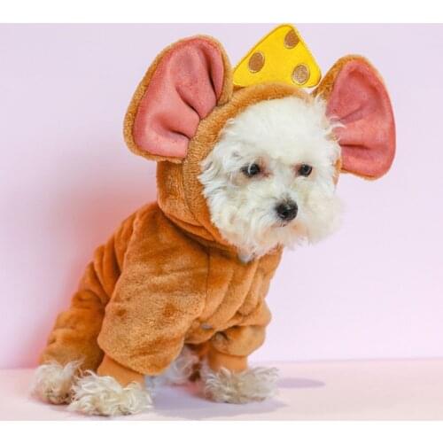 Winter Warm Pet Dogs Jumpsuit Clothes Pet Hooded Four-Legged Pajamas for Chihuahua French Bulldog Pet Puppy Dog Costume