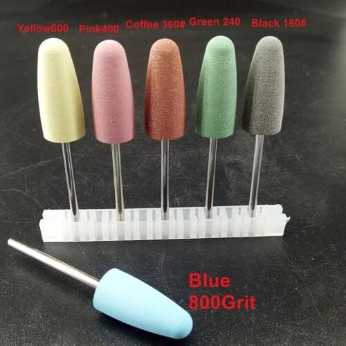 1pcs Pro U-shape PEDICURE Kit Rubber Silicon Polisher Grinding Head with 2.35mm Shank Nail bit,6 colors for chosen