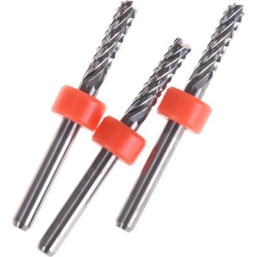 1PC Tungsten Steel 3.175mm Carbide Tungsten Corn Cutter Cutting PCB Milling Bits End Mill CNC Router Bits For Engraving Machine