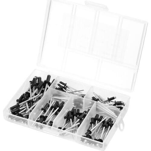 120pcs/set M2.4 / M3.0 / M3.2 / M4 Aluminium Blind Rivets Fasteners Assortment Kit Buildings Aircraft with Box