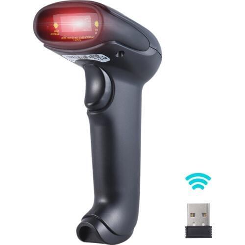 2.4G Wireless Handheld Barcode Bar Code Scanner Reader with Receiver USB2.0 Cable for Supermarket Library Retail Store Warehouse