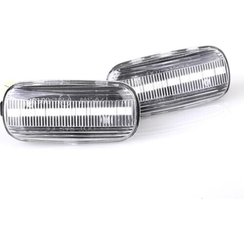 2x Car Dynamic White Case LED Side Marker Signal Light Yellow Turn Signal Indicator Lamp Car Accesssories For Audi A3 S3 8P